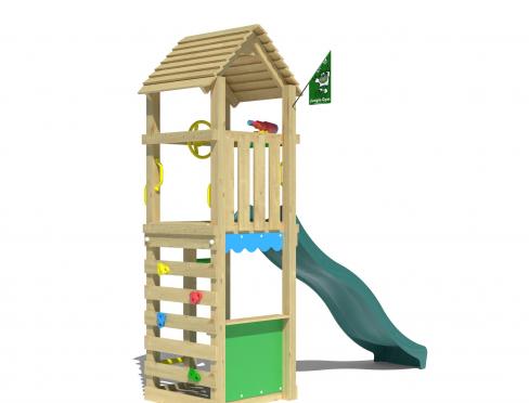 Jungle Nook | Aire de jeux en bois avec toboggan et étal de marché