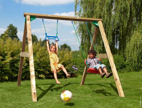 Balançoire Bois enfant de jardin • Jungle Swing 220 cm